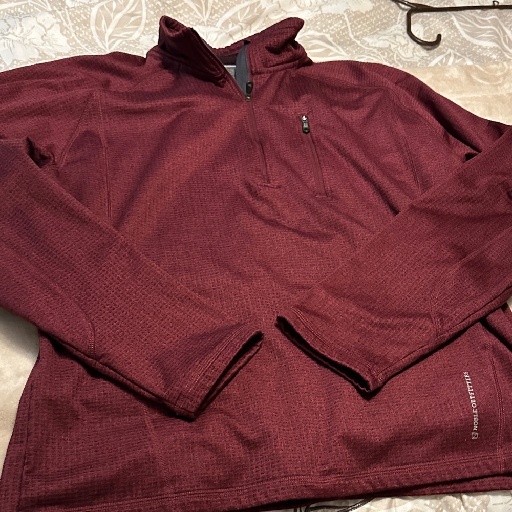 Noble Outfitters maroon 3/4 zip pullover.  Men’s size large